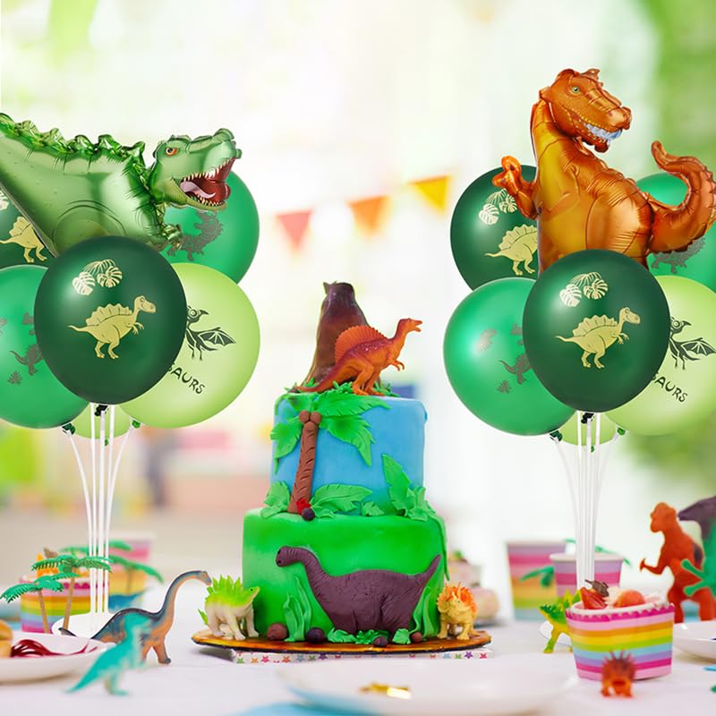 Hoemwarm Dino Balloons Dinosaur Balloons Stand Kit for Table Centerpiece Dinosaur Foil Balloons for Birthday Childrens Party Jungle Jurassic Dinosaur Themed Decoration for Kids Baby Shower Supplies - Image 2