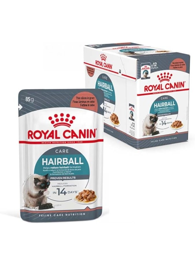 Royal Canin Feline Care Nutrition Hairball Gravy (WET FOOD - Pouches) 12 x 85g - Image 1
