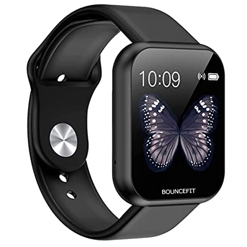Bouncefit D20 Y68 Fitness Band Smart Watch for Men, Women, Boys, Girls, Kids – Single Touch Interface, Water Resistant, Workout Modes, Quick Charge Sports Smartwatch – O Black - Image 1