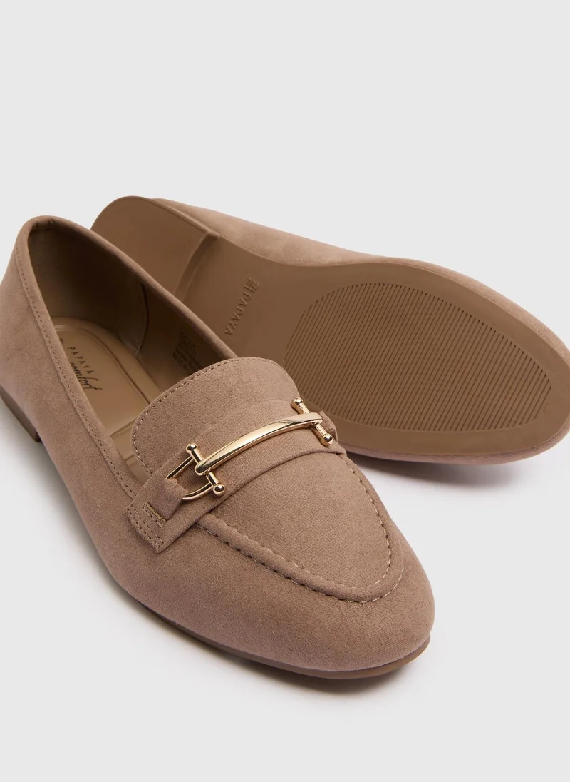 Matalan Taupe Metal Bar Loafers