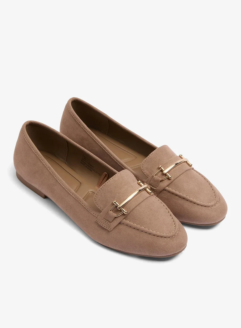 Matalan Taupe Metal Bar Loafers