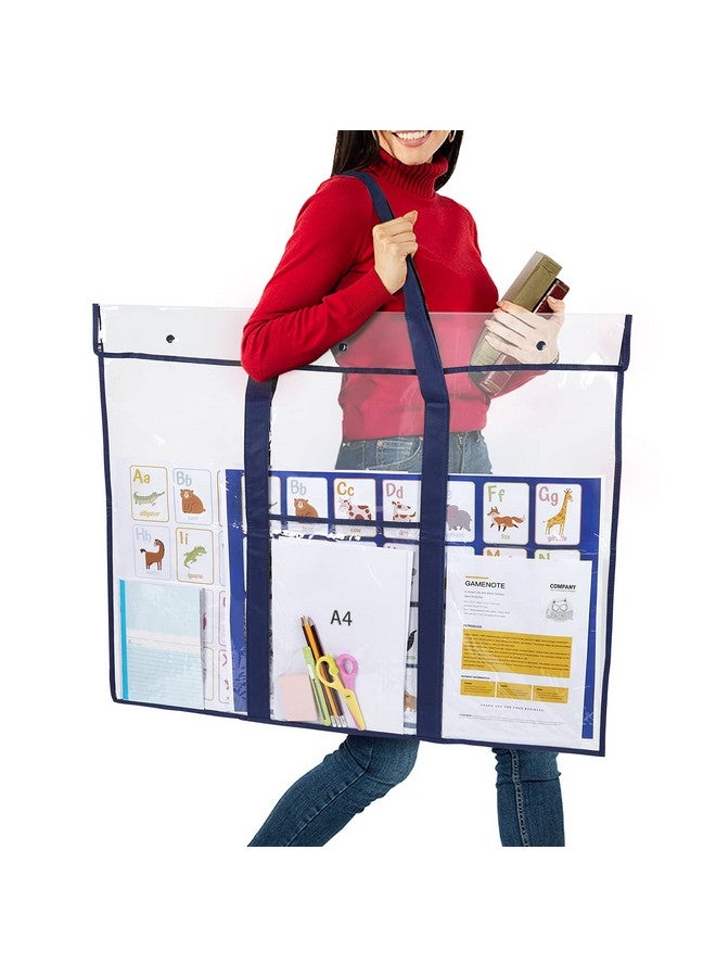 GAMENOTE 3 Pack Large Poster Storage Bag (31.5"×25.5") Bulletin Board Holder Art Portfolio Container for Teachers Classroom Organization - Image 2