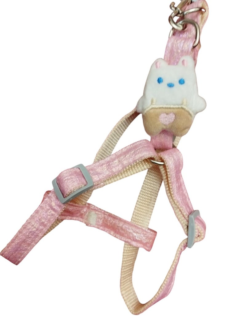 طوق ومقود للقطط سهل الاستخدام شكل جذاب للقطط والجراء البنات - Image 2