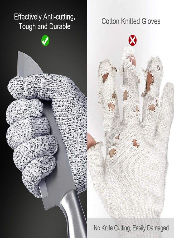 Tesuchan 2 pairs Flexible Cut Resistant Gloves, Level 5 Anti Cutting Gloves, (M - 2 Pairs) - Image 2