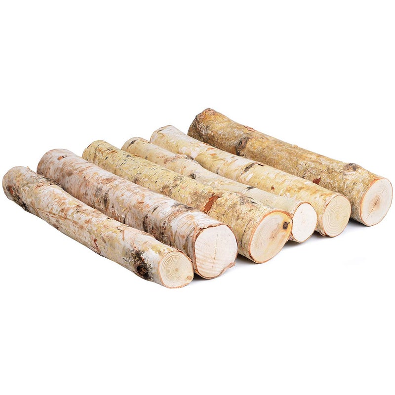 Kingcraft Kingcraft 6 Pack Large Birch Logs for Fireplace Unfinished Wood Crafts DIY Home Decorative BurningLogs2431 Dia x 16 Long 