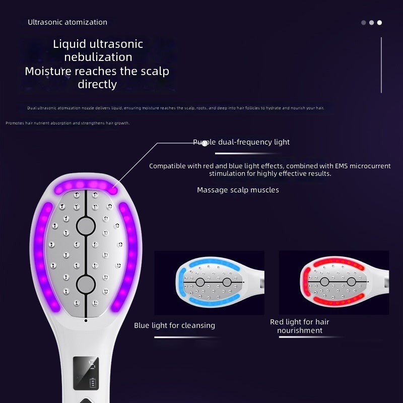2026 Head Meridian Massage Comb with Hair Growth Liquid, Ultrasonic Atomization, EMS Ion Vibration, and Red Light Therapy - Image 4
