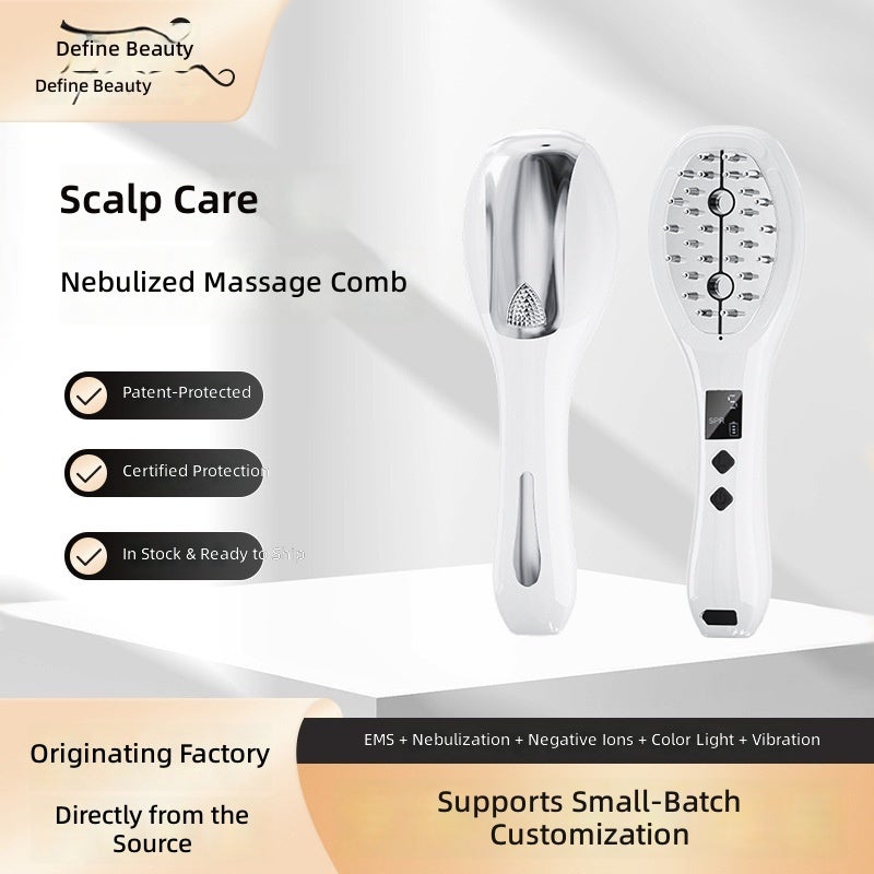 2026 Head Meridian Massage Comb with Hair Growth Liquid, Ultrasonic Atomization, EMS Ion Vibration, and Red Light Therapy - Image 1