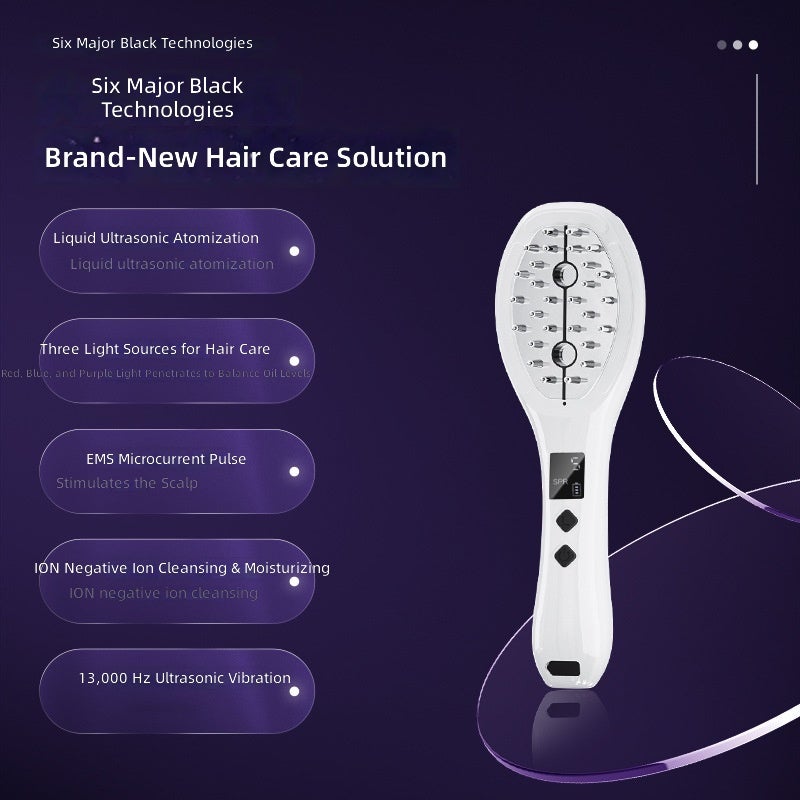 2026 Head Meridian Massage Comb with Hair Growth Liquid, Ultrasonic Atomization, EMS Ion Vibration, and Red Light Therapy - Image 2