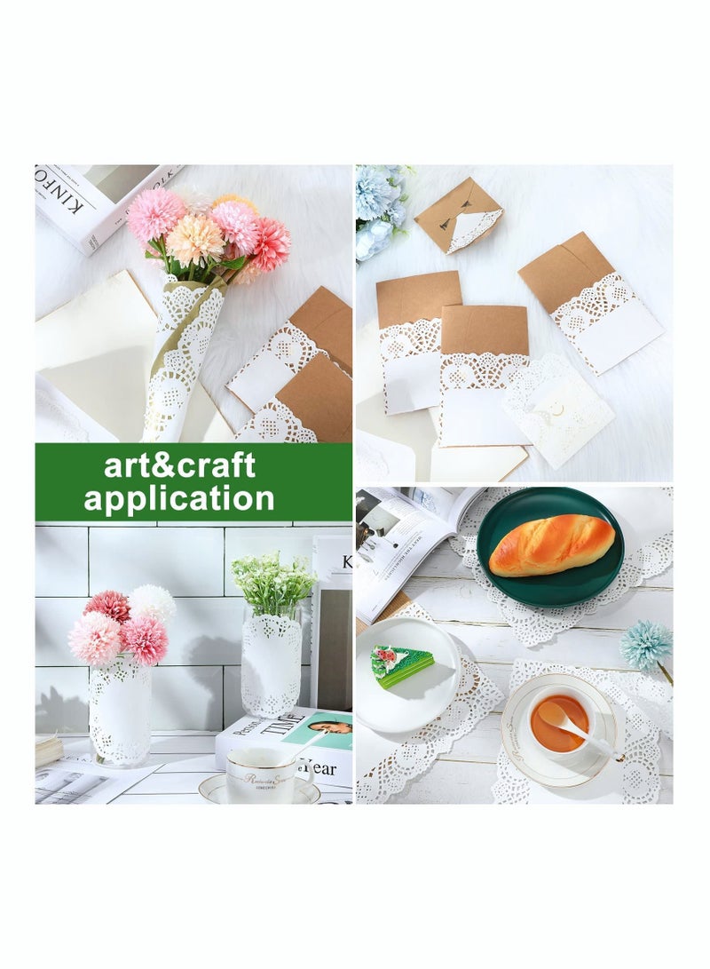 NIBEMINENT 150 Pcs 3 Sizes Rectangle Paper Doilies Lace Placemats Disposable Greaseproof White for Table Wedding Birthday Cakes Desserts Food Decoration - Image 5