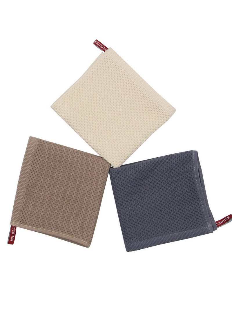Woven Kitchen Dish Towels, Waffle Tea Towels, Super Soft Absorbent Quick Dry Dish Towels, 34x34cm, 3 Pack (Assorted Colors)  - Image 2