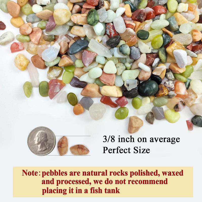 FANTIAN Succulent Rocks, 3/8 Inch Polished Pebbles for Indoor Plants, Decorative River Rocks for Plants Indoor, Vase Fillers, Cactus Planters, Bird Bath, Fountain, Outdoor Garden Landscaping - Image 2