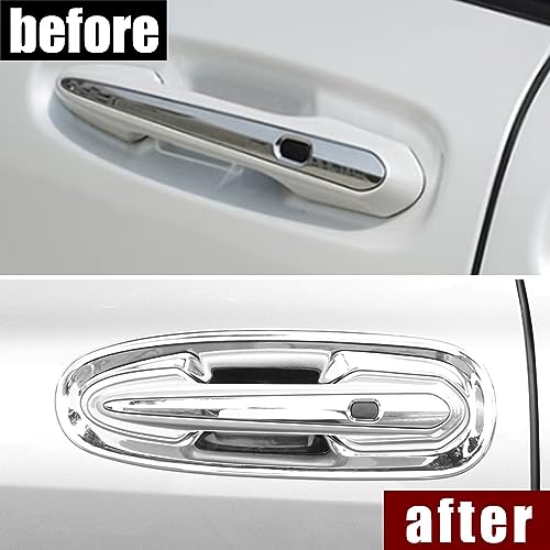 ERIDANUS Auto Accessories Fit for Toyota Sienna 2025 2024 2023 2022 2021 Door Handle Bowl Cover Molding Trim Chrome Silver ABS 8 PCS - Image 3