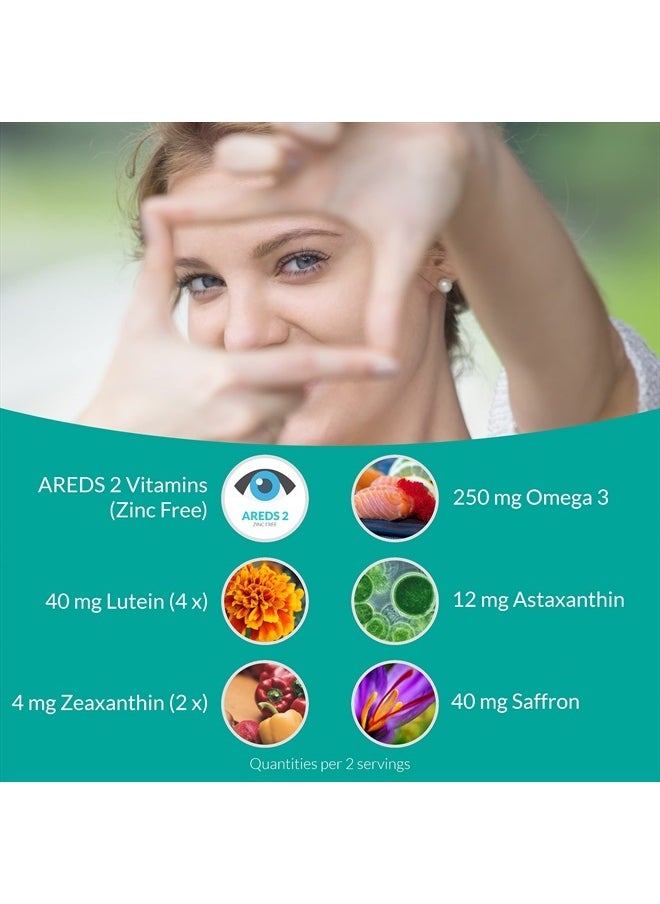 UpNourish AREDS 2+ - Advanced Eye Vitamin Supplement for Macular Health and Dry Eye - Lutein, Zeaxanthin, Saffron, Astaxanthin & DHA - Supports Eye Strain, Pressure, Night Vision - 120 softgels  - Image 2
