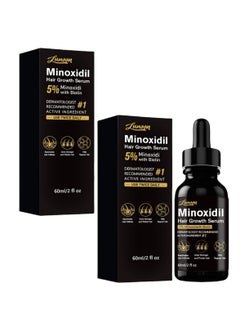 LUNOON 2-PACK Hair Growth Essence Minoxidil 5%, Anti Hair Loss & Hair Growth Nourishing Solution 60ml*2  - Image 1