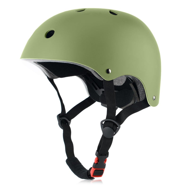 Ouwoer Kids Bike Helmet, Adjustable and Multi-Sport, from Toddler to Youth, 3 Sizes (Olive) - Image 1