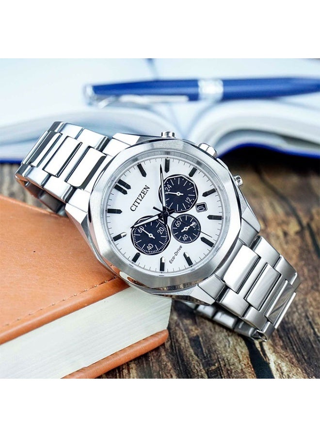 Citizen Eco-Drive Chronograph White Dial Men's Watch CA4590-81A - Image 3