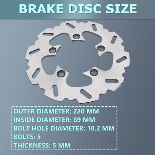 RAPIHIDAN 220mm Rear Brake Rotor Dsic Compatible with Suzuki GSXR 600 750 1000 1100 TL1000r, 420 Stainless Steel Motorcycle Brake Rotor - Image 2