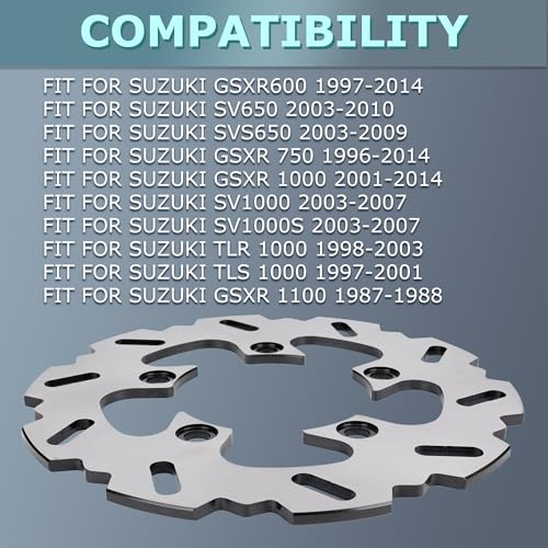 RAPIHIDAN 220mm Rear Brake Rotor Dsic Compatible with Suzuki GSXR 600 750 1000 1100 TL1000r, 420 Stainless Steel Motorcycle Brake Rotor - Image 3