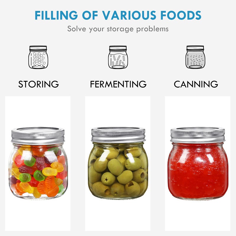 Yeboda 9 Pack Wide Mouth Mason Jars 10 Oz Glass Canning Jars With Airtight Lids And Bands For Preserving Jam Honey Jelly Wedding Favors Shower Favors Sauces Diy Spice Jars - Image 5