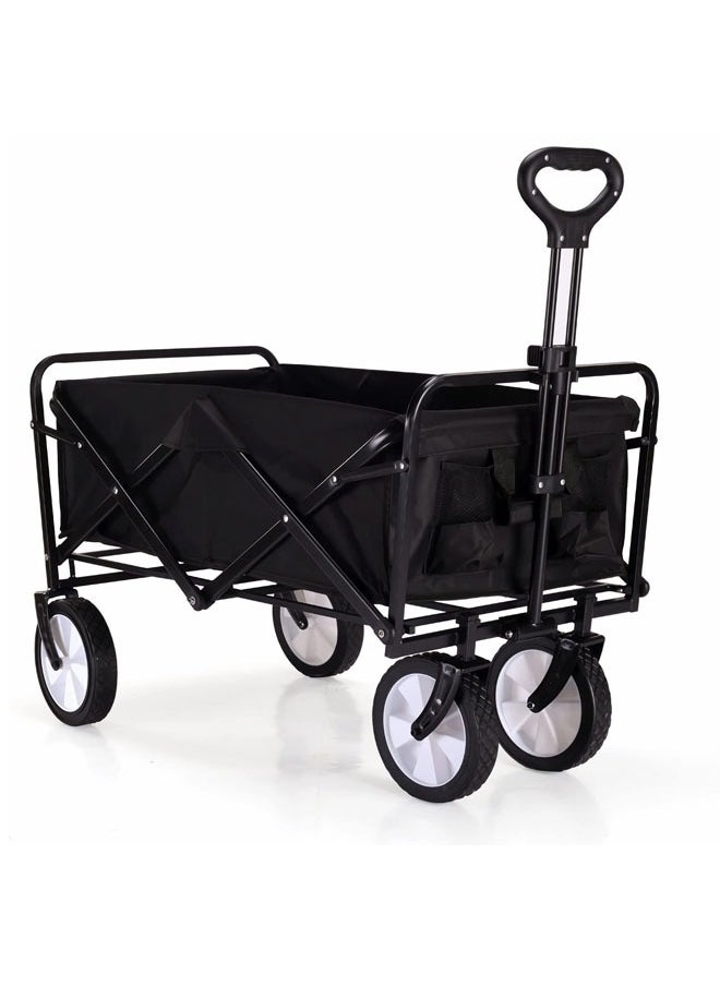 Denzoz - Garden Cart Folding Carriage Outdoor Utility Carriage Garden Shopping Cart Beach Carriage with All Terrain Wheels Max Support 120kg Portable Trailer 600D Oxford 100L - Image 1