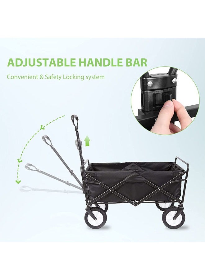 Denzoz - Garden Cart Folding Carriage Outdoor Utility Carriage Garden Shopping Cart Beach Carriage with All Terrain Wheels Max Support 120kg Portable Trailer 600D Oxford 100L - Image 1