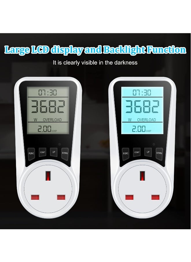 Generic Electricity Usage Monitor,  Power Meter Energy Monitor Plug with Backlight LCD Display, 7 Modes Voltage Amps Wattage KWH Consumption Monitor, 2900W/13A Overload Protection  - Image 5