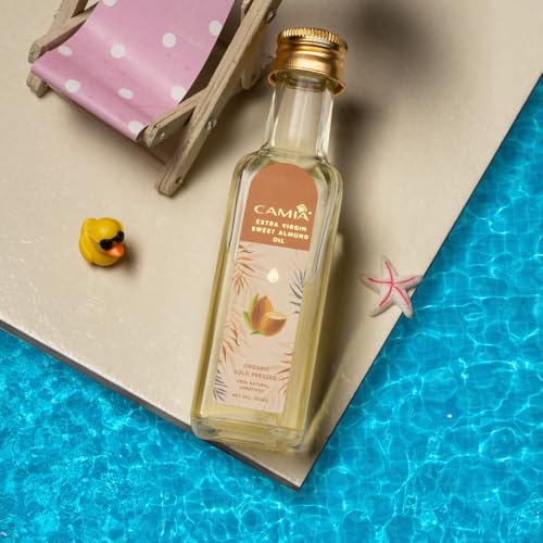 CAMIA Premium Sweet Almond Oil for Hair Growth, Glowing Skin & Face | 100% Natural & Odorless Vitamin-E Enriched Cold-pressed Oil For Soft, Shiny & Dandruff Free Hair | 100 ML Glass Bottle - Image 3