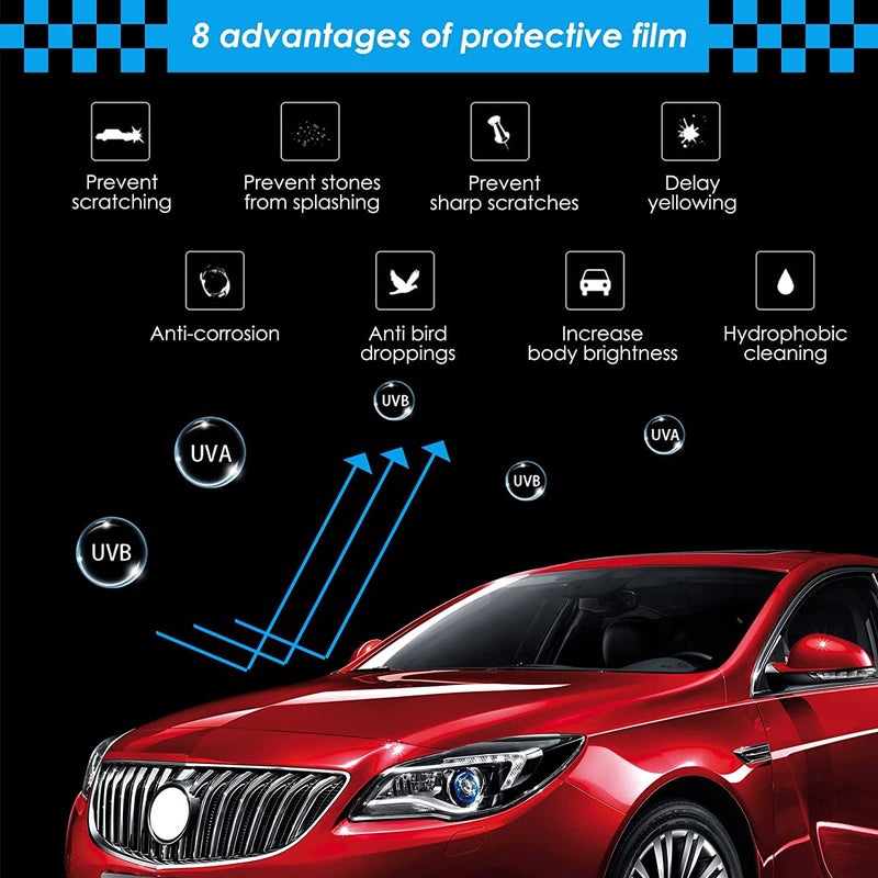 Sun Bird SUNBIRD Transparent Wrapping Self-Adhesive Film Scratch Resistance, Dust Protection, Brightening Car Protective Resistant Film for Use As Car, Bike (50cm X 3 Feet_2PCs) - Image 3