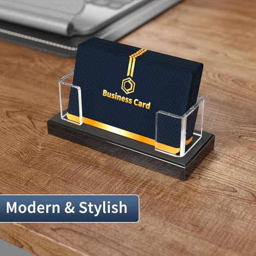 NIUBEE Acrylic Business Card Holder: Clear Plastic Business Cards Display Stand for Desk - Gift Card Organizer for Office 2 Pieces - Image 3