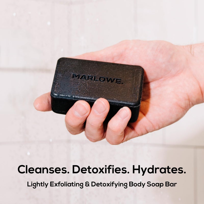MARLOWE. No. 106 Charcoal Soap 7 oz, Body Bar Soap for Men, Cleansing, Purifying & Hydrating with Natural Extracts, Shea Butter, Olive Oil & Green Tea Extracts, Fresh Woodsy Scent - Image 2