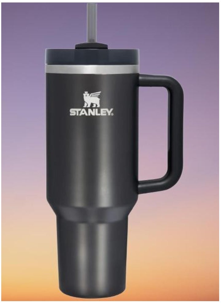 Stanley - Quencher H2.0 FlowState Vacuum Insulated Tumbler 40oz – Black Stainless Steel Travel Mug with Leakproof Lid & Straw – Double-Walled Design – Keeps Drinks Hot for 7 Hours & Cold for 24 Hours – Durable & Portable - Image 1