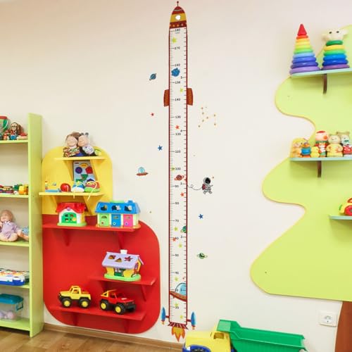 DEKMILE Rocket Self-adheve Vinyl Nursery Wall Decal Baby Growth Chart Sticker for Bedroom Play Room Peel and Stick Kindergarten Height Measure Mural - Image 3