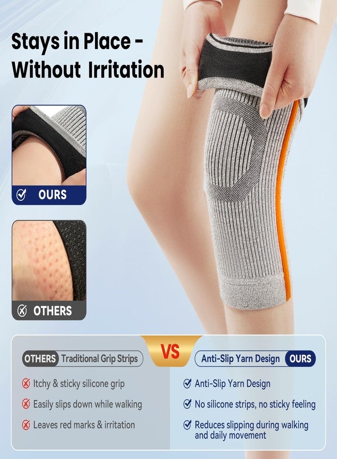 JOMVD Knee Compression Sleeve for Arthritis Pain – Knee Brace for Knee Pain Relief, Meniscus Tear, Inflammation, Circulation, Swelling & Injury Recovery – Anti-Slip Breathable Support for Women & Men,Medium - Image 5