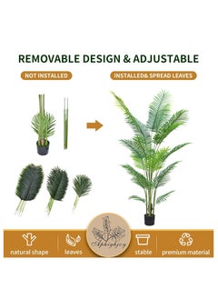 TYCOM Artificial Tree Fake Plants Fake Trees Faux Plants Indoor Realistic Plants for Office Home Room Store Decor Height 150 CM Areca Palm.  - Image 3