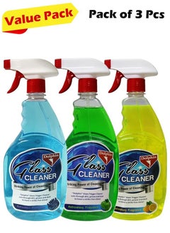 Dolphin Glass Cleaner 750ml (Pack of 3 Pcs) With Fragrance : lemon - Green Apple - Lavender  - Image 1
