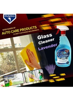 Dolphin Glass Cleaner 750ml (Pack of 3 Pcs) With Fragrance : lemon - Green Apple - Lavender  - Image 2