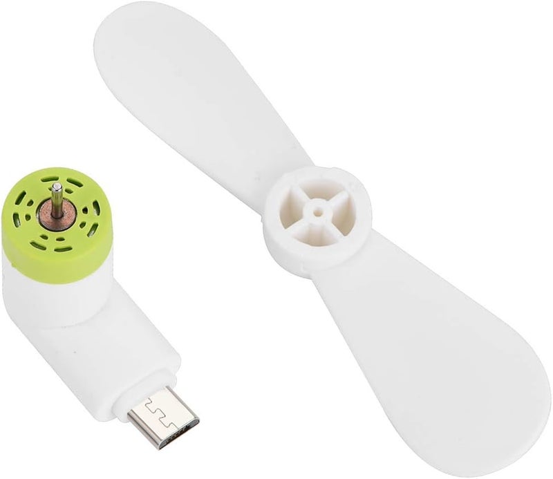كلاراكو مروحة USB صغيرة محمولة، مروحة يدوية صغيرة بمنفذ Micro USB، هواء قوي واستهلاك منخفض للطاقة لهواتف Android OTG الذكية (أبيض) - Image 2