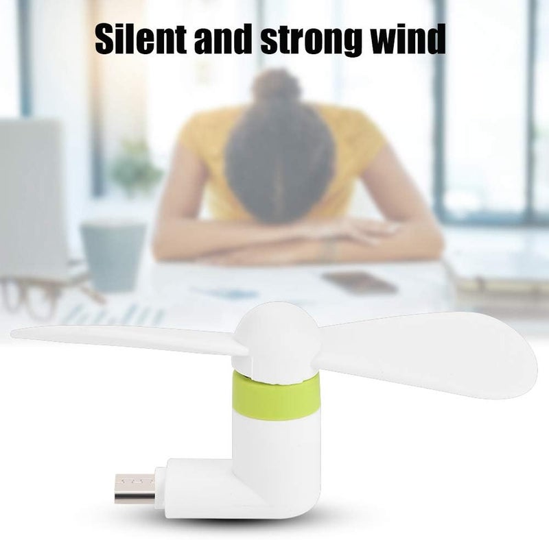 كلاراكو مروحة USB صغيرة محمولة، مروحة يدوية صغيرة بمنفذ Micro USB، هواء قوي واستهلاك منخفض للطاقة لهواتف Android OTG الذكية (أبيض) - Image 5