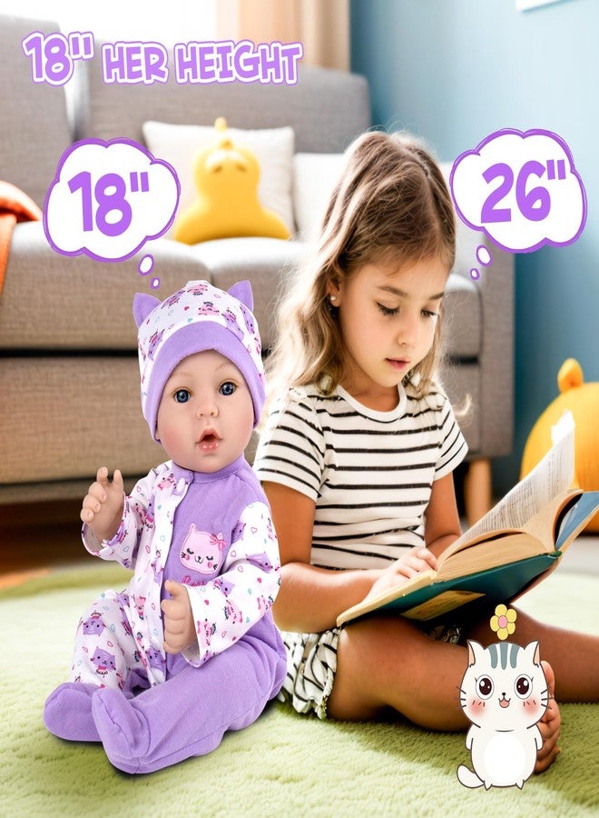 Aori Lifelike Reborn Baby Dolls Girl - Realistic 18-Inch Newborn Baby Doll That Look Real, Nice Gift Set for Kids, Parents-to-be, Grandparents - Image 5