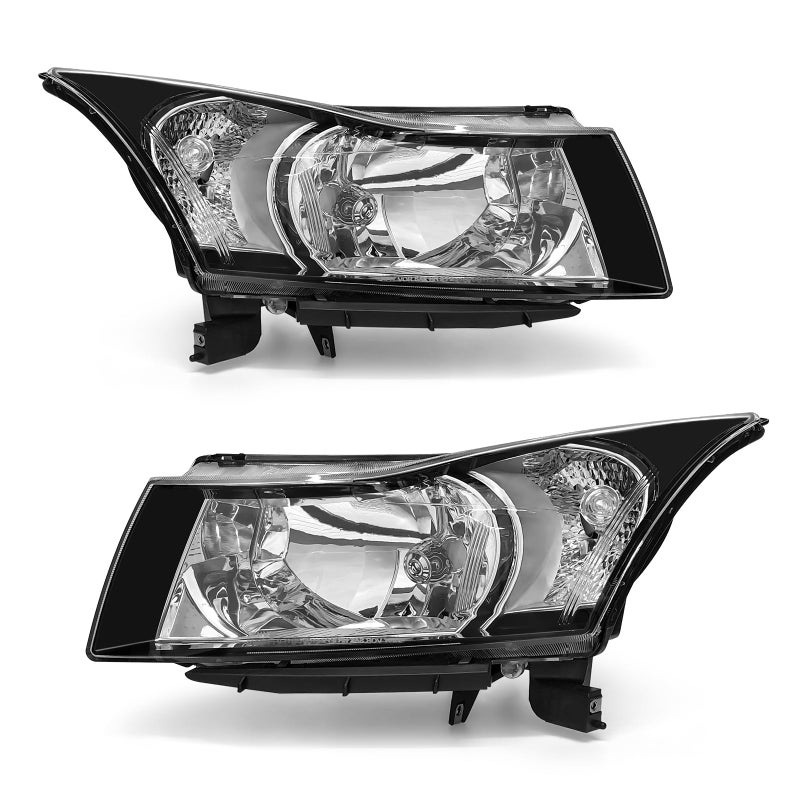 ADCARLIGHTS Headlight Assembly for 2011 2012 2013 2014 2015 Chevy Cruze LSLTLTZ 2016 Chevrolet Cruze Limited Matte Black Housing Clear Lens Headlamp Replacement Pair
