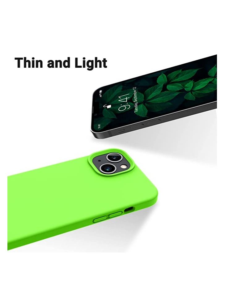 iPhone 14 Case, Silicone Shockproof Slim Thin Phone Case for iPhone 14 6.1 inch (Neon Green)