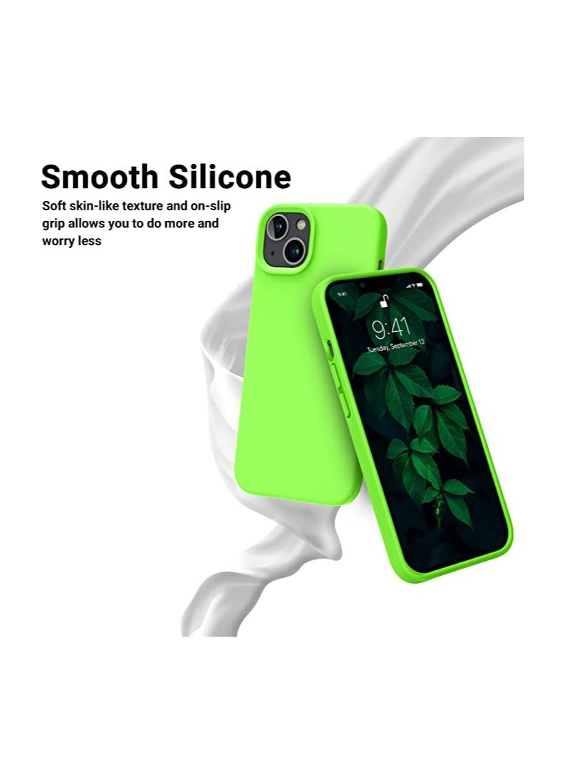 iPhone 14 Case, Silicone Shockproof Slim Thin Phone Case for iPhone 14 6.1 inch (Neon Green)