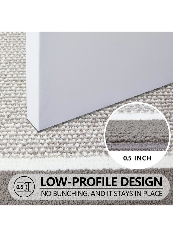 REFETONE Indoor Doormat, Front Back Door Mat, 24x36, Non-Slip Absorbent Resist Dirt Door Mats, Machine Washable Low-Profile Inside Floor Mat Door Rugs for Entryway, Grey - Image 3