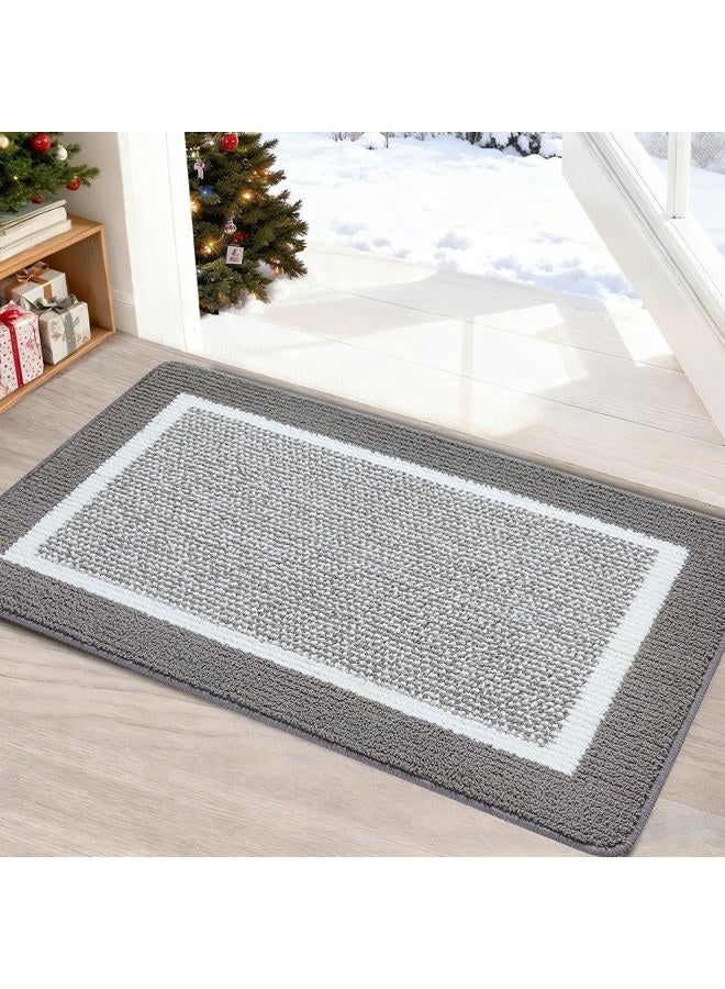 REFETONE Indoor Doormat, Front Back Door Mat, 24x36, Non-Slip Absorbent Resist Dirt Door Mats, Machine Washable Low-Profile Inside Floor Mat Door Rugs for Entryway, Grey - Image 1