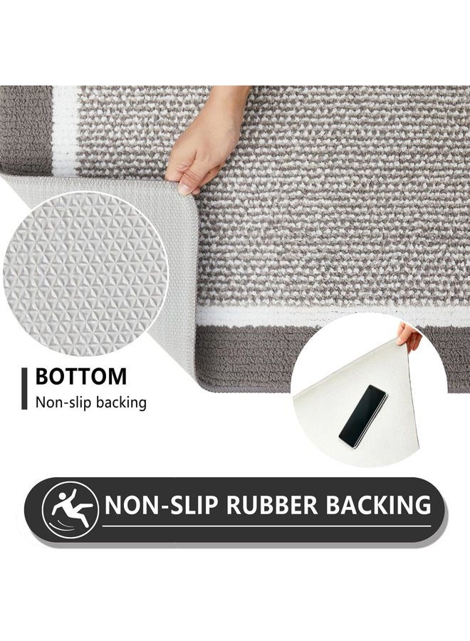 REFETONE Indoor Doormat, Front Back Door Mat, 24x36, Non-Slip Absorbent Resist Dirt Door Mats, Machine Washable Low-Profile Inside Floor Mat Door Rugs for Entryway, Grey - Image 4