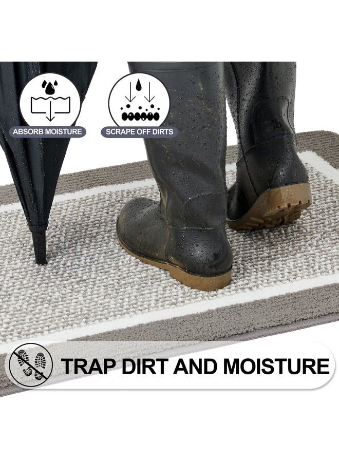 REFETONE Indoor Doormat, Front Back Door Mat, 24x36, Non-Slip Absorbent Resist Dirt Door Mats, Machine Washable Low-Profile Inside Floor Mat Door Rugs for Entryway, Grey - Image 2
