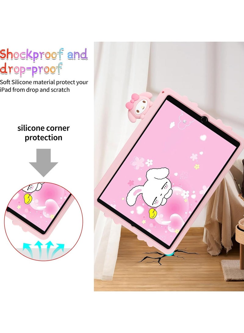 عام حافظة لجهاز iPad الجيل التاسع والجيل الثامن والجيل السابع بشاشة حماية قابلة للطي وقاعدة دوارة قابلة للتعديل مصنوعة من السيليكون الناعم اللطيف لحماية جهازك اللوحي بالكامل. - Image 4