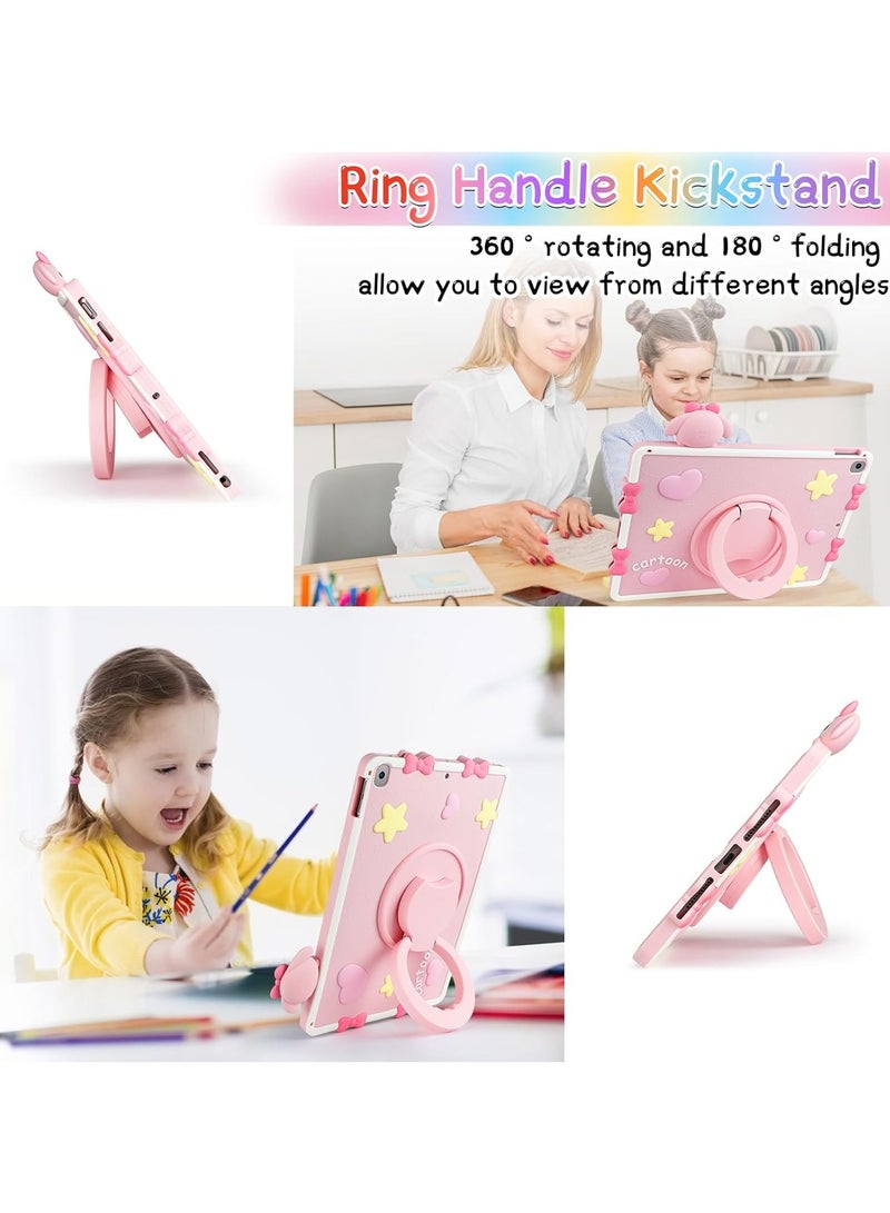 عام حافظة لجهاز iPad الجيل التاسع والجيل الثامن والجيل السابع بشاشة حماية قابلة للطي وقاعدة دوارة قابلة للتعديل مصنوعة من السيليكون الناعم اللطيف لحماية جهازك اللوحي بالكامل. - Image 5