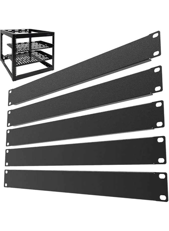 erorex 1U Blank Panel, 5 Pcs Metal Rack Mount Filler Panels, Suitable for 19-inch Server Rack Cabinets/Enclosures/Network Cabinets, Color: Black. - Image 2