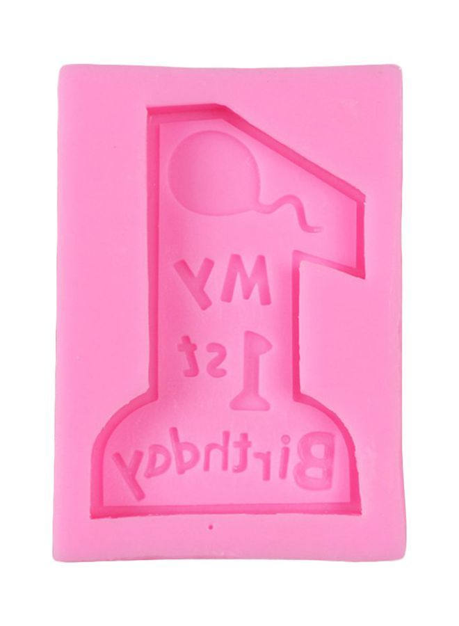 NIBEMINENT One Year Old Fondant Shape Mould Pink 80x115x17millimeter - Image 1